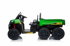 24V Farm Truck UTV 2 Seater 6 Wheels with Tipper Electric Kids' Ride-On Car with Parental Remote Controller Green-KOW