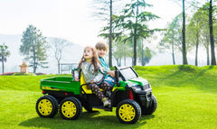 24V Farm Truck UTV 2 Seater 6 Wheels with Tipper Electric Kids' Ride-On Car with Parental Remote Controller Green-KOW