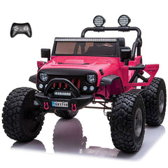 Lifted Monster Jeep 24V 2 Seater Classic Ride on Car with Remote Control, Leather Seat and EVA Tires