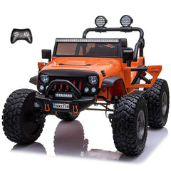 Lifted Monster Jeep 24V 2 Seater Classic Ride on Car with Remote Control, Leather Seat and EVA Tires