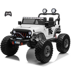 Lifted Monster Jeep 24V 2 Seater Classic Ride on Car with Remote Control, Leather Seat and EVA Tires