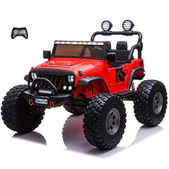 Lifted Monster Jeep 24V 2 Seater Classic Ride on Car with Remote Control, Leather Seat and EVA Tires