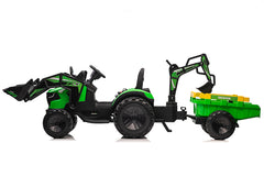 2023 Farm Tractor 24V Kids Ride On Car with Tipper and Shovel/Digger -Kids On Wheelz