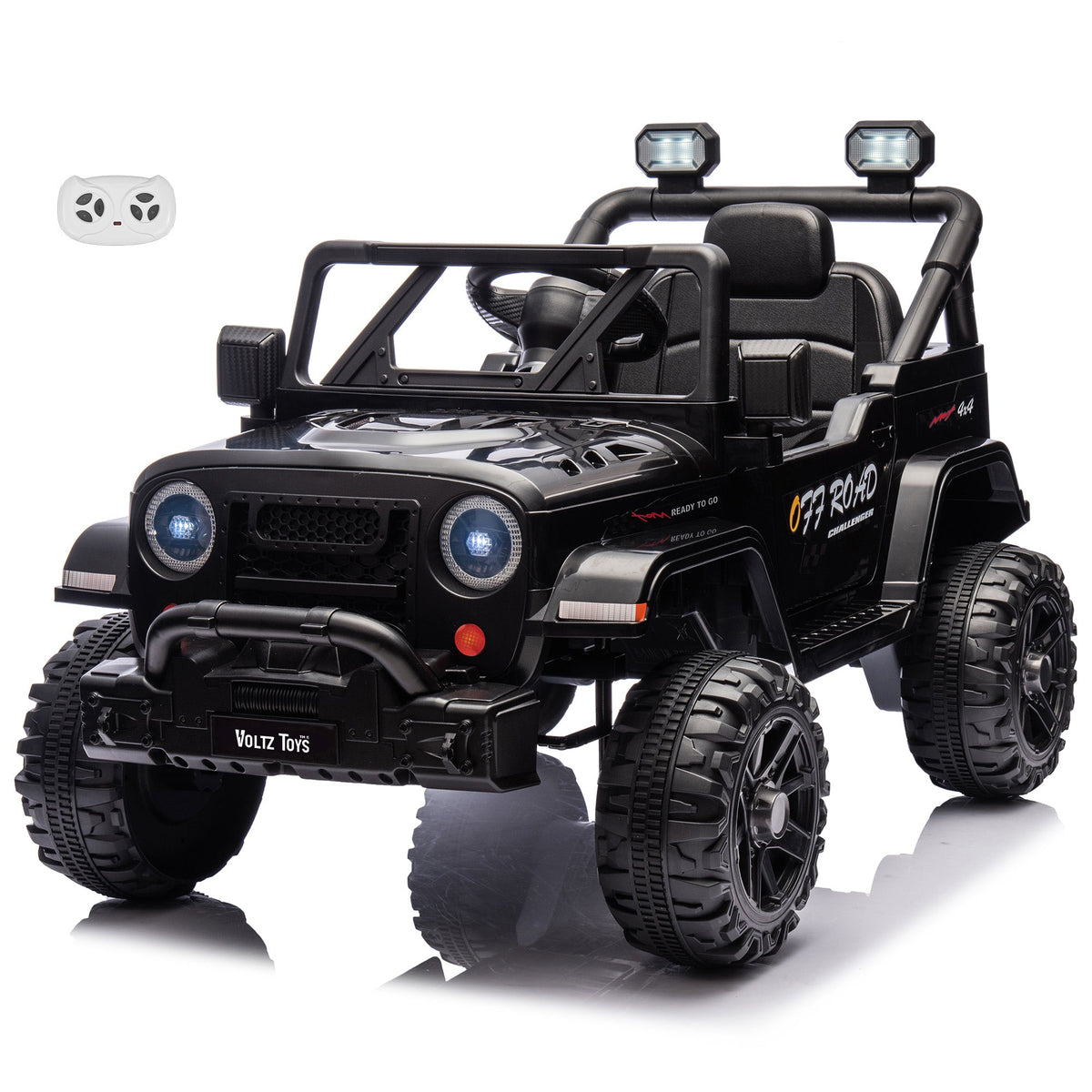 Jeep 12V Kids Ride On Car Toy with Open Doors, Realistic Lights and Remote Control -VOLTZ TOYS