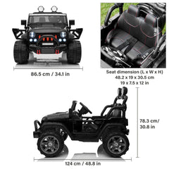 24V Jeep Wrangler  2 Seater Classic Ride on Car Toy with Remote Control and MP3 Player