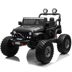 Lifted Monster Jeep 24V 2 Seater Classic Ride on Car with Remote Control, Leather Seat and EVA Tires